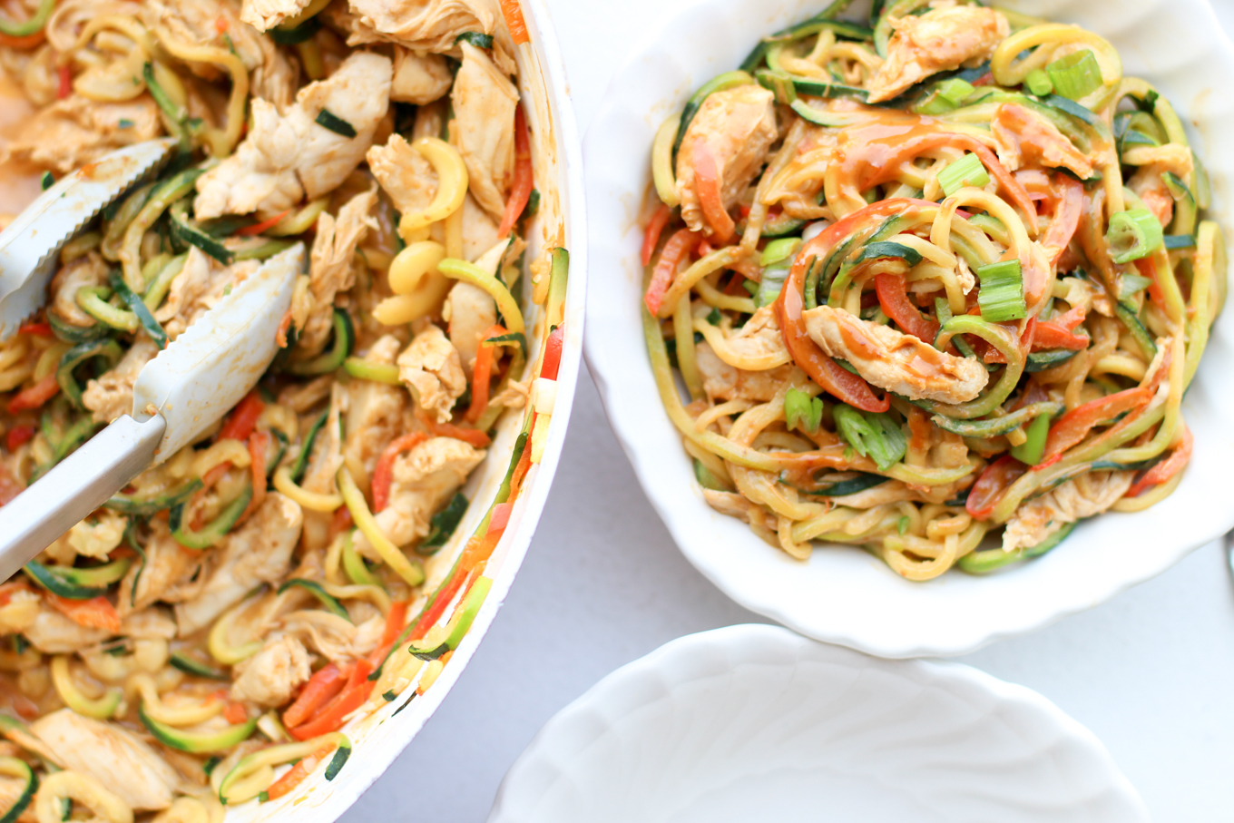 Zoodles with Chicken and Peanut Sauce