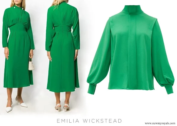 Kate Middleton wore EMILIA WICKSTEAD pleated midi dress