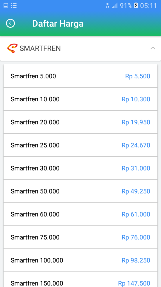 Daftar Harga Agen Pulsa Termurah Smartfren Daftar Harga Agen Pulsa Termurah Smartfren