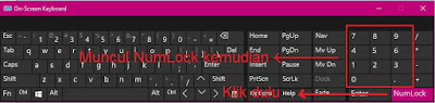Menyalakan dan Mematikan NumLock dengan On Screen Keyboard