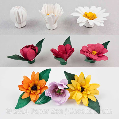 Quilling Fringed Flowers with Sculpted Petals Quilling Fringed Flowers with Sculpted Petals
