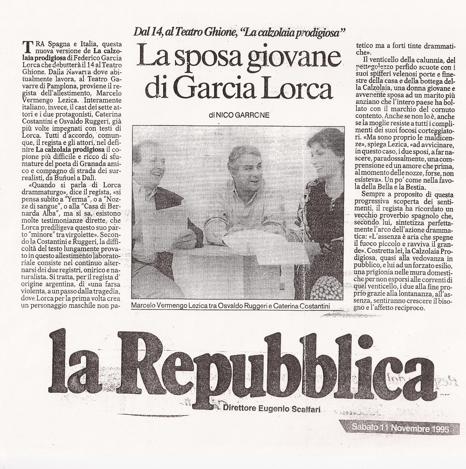 En Roma en diario La Repubblica