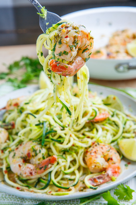 Cilantro Lime Shrimp Scampi with Zucchini Noodles Recipe on Closet Cooking
