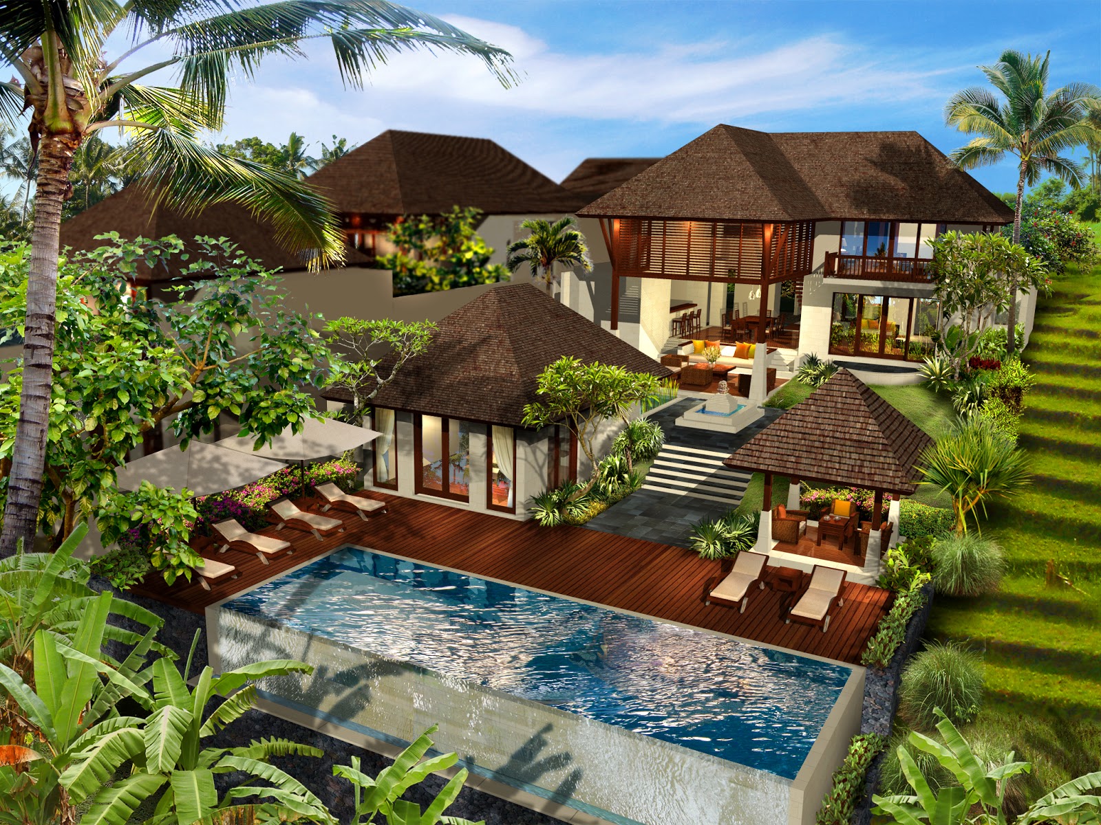 5 desain villa dengan kolam renang