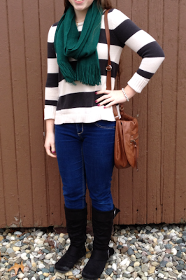 Stripes and Emerald OOTD