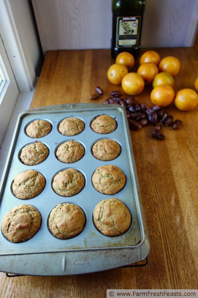 Orange Date Olive Oil Muffins | Farm Fresh Feasts