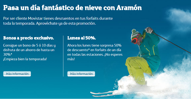 50% de descuento en Aramón - Pasa un día fantástico de nieve con Aramón