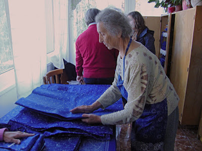 Kekfest (blue dyed fabric), Hungarian batik yardage