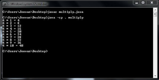 Learn.java: JAVA PROGRAM TO GENERATE MULTIPLICATION TABLE