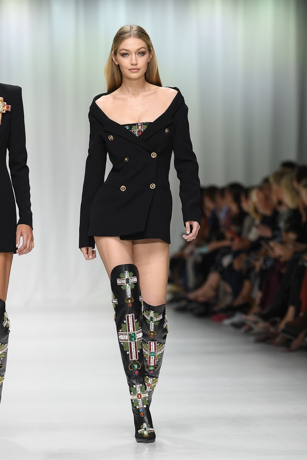 Red Carpet Dresses: Gigi Hadid - Versace Show in Milan 2017