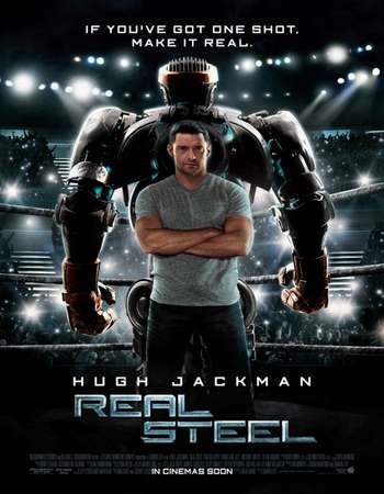 Poster Of Real Steel 2011 Dual Audio 500MB BRRip 720p ESubs HEVC Free Download Watch Online downloadhub.in