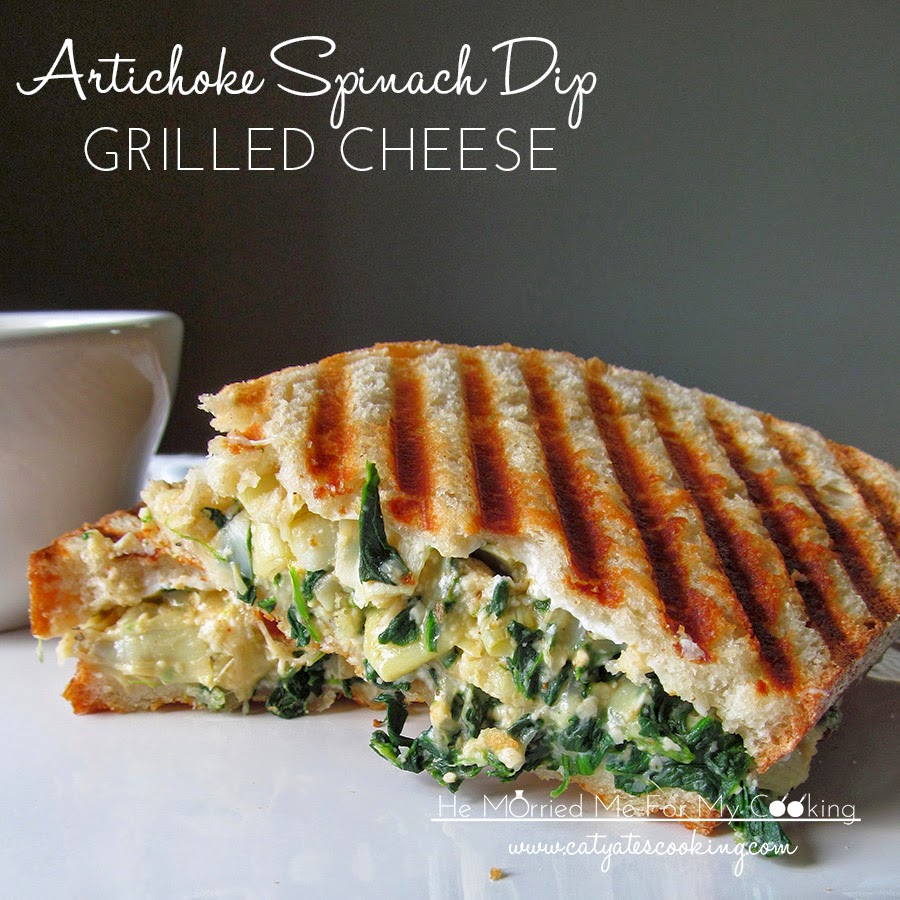He Married Me For My Cooking Artichoke Spinach Dip Grilled Cheese