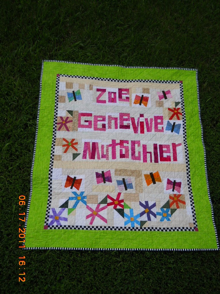 UnRuly Quilting another "baby name" quilt