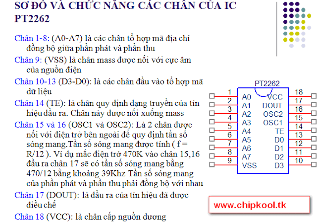 Mạch nguyên lý PT2262 và PT2272
