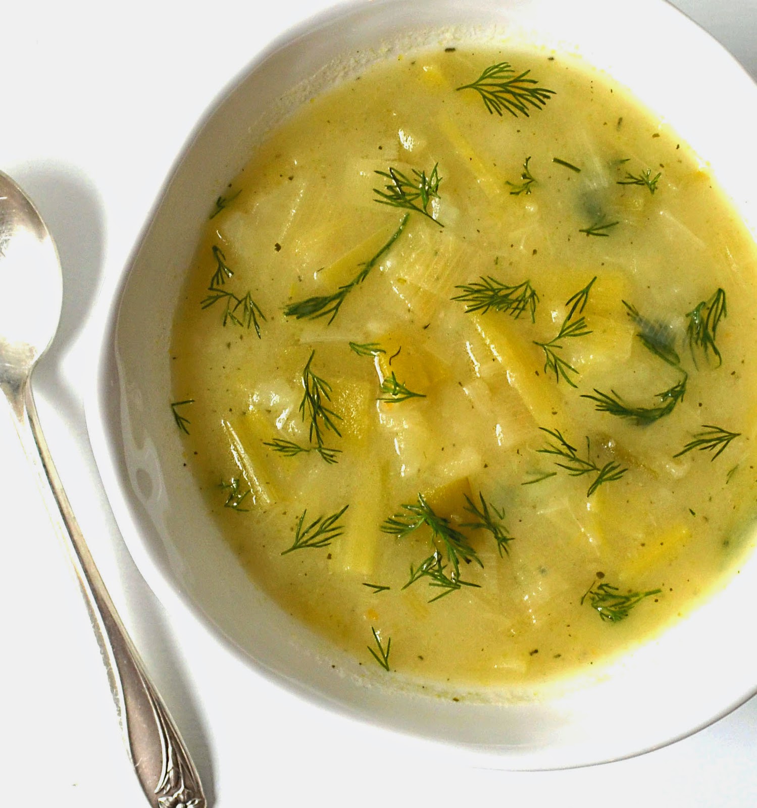 Sew French Light & Creamy Leek and Potato Soup with Fresh Dill