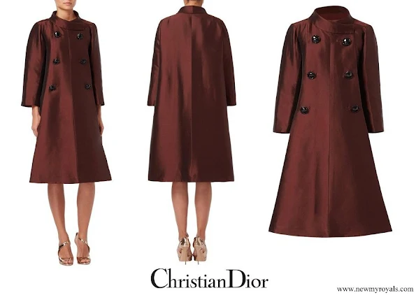 Meghan Markle wore Dior Haute couture evening silk brown coat