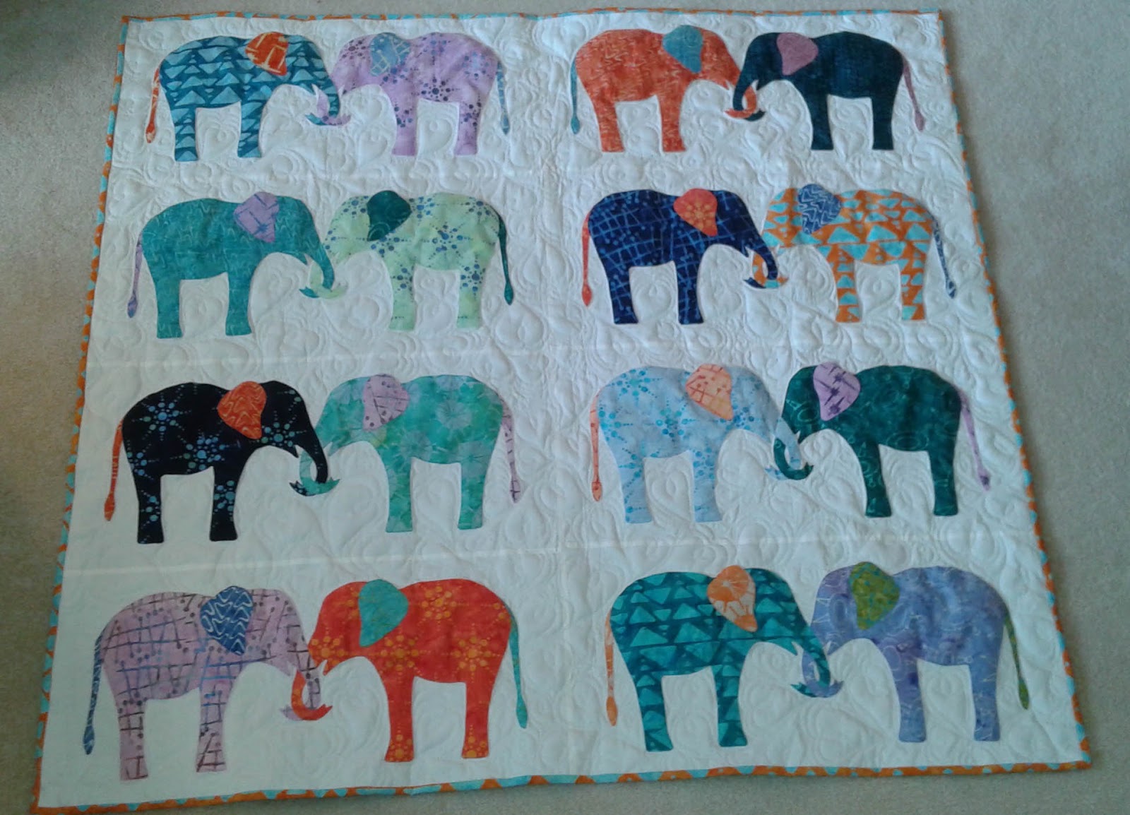 Elephants Quilt Kit atelieryuwa.ciao.jp