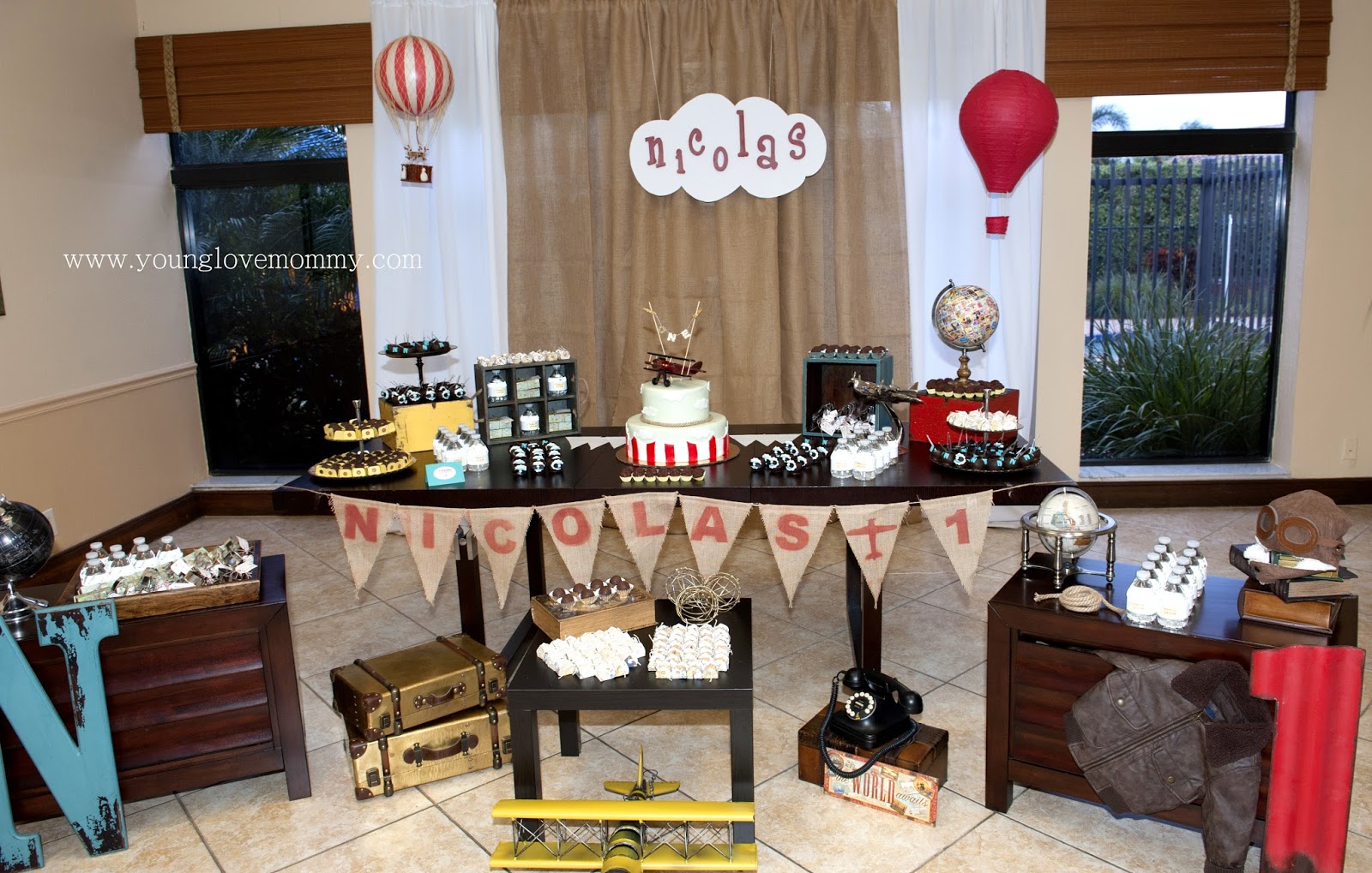 Vintage Airplane Party first birthday party