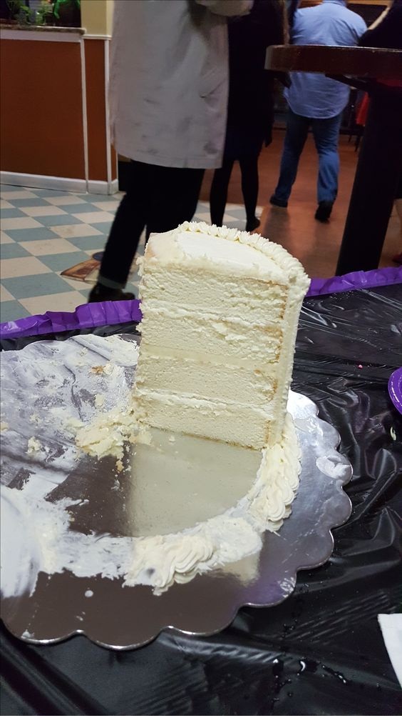 White Almond Sour Cream Wedding Cake