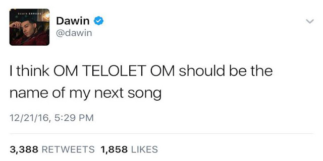 Mantap Soul! Dawin Bakal Gunakan `Om Telolet Om` Sebagai Judul di Lagu Barunya