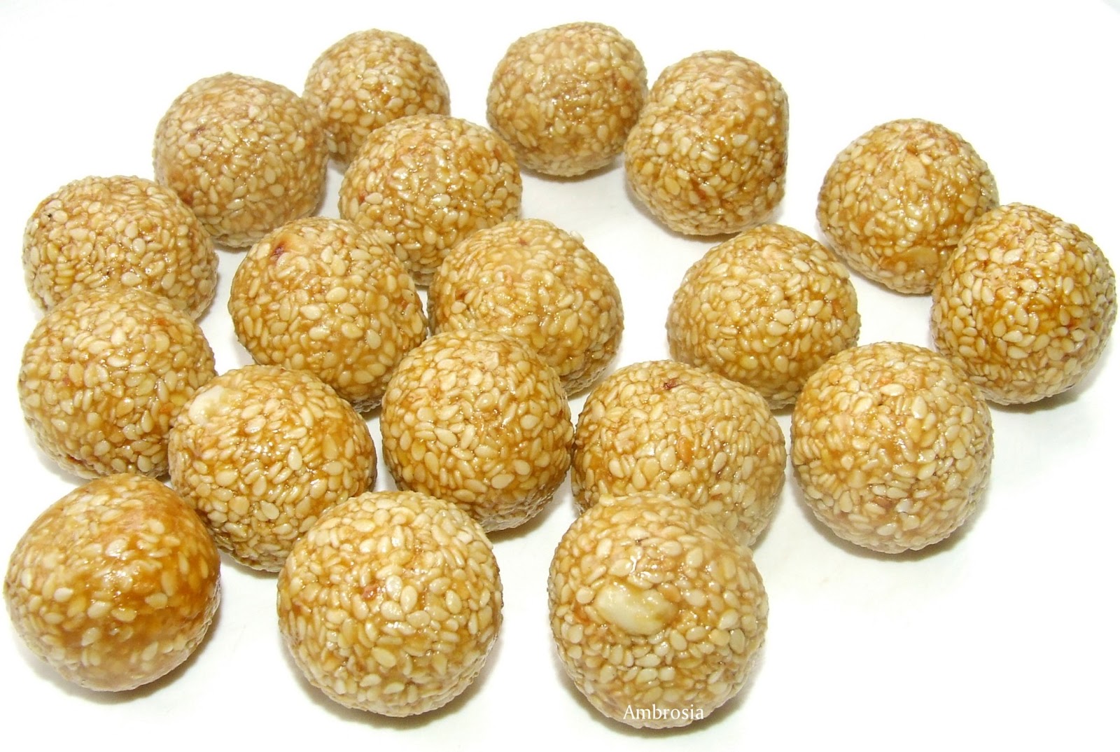 Sesame Peanut Jaggery Balls (Til Mungphali Laddu) Ambrosia