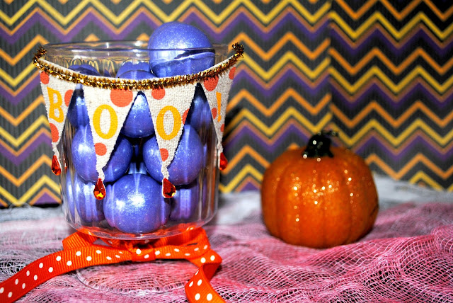DIY Halloween Treat Cups, Sticker and Ribbon Embellishments 