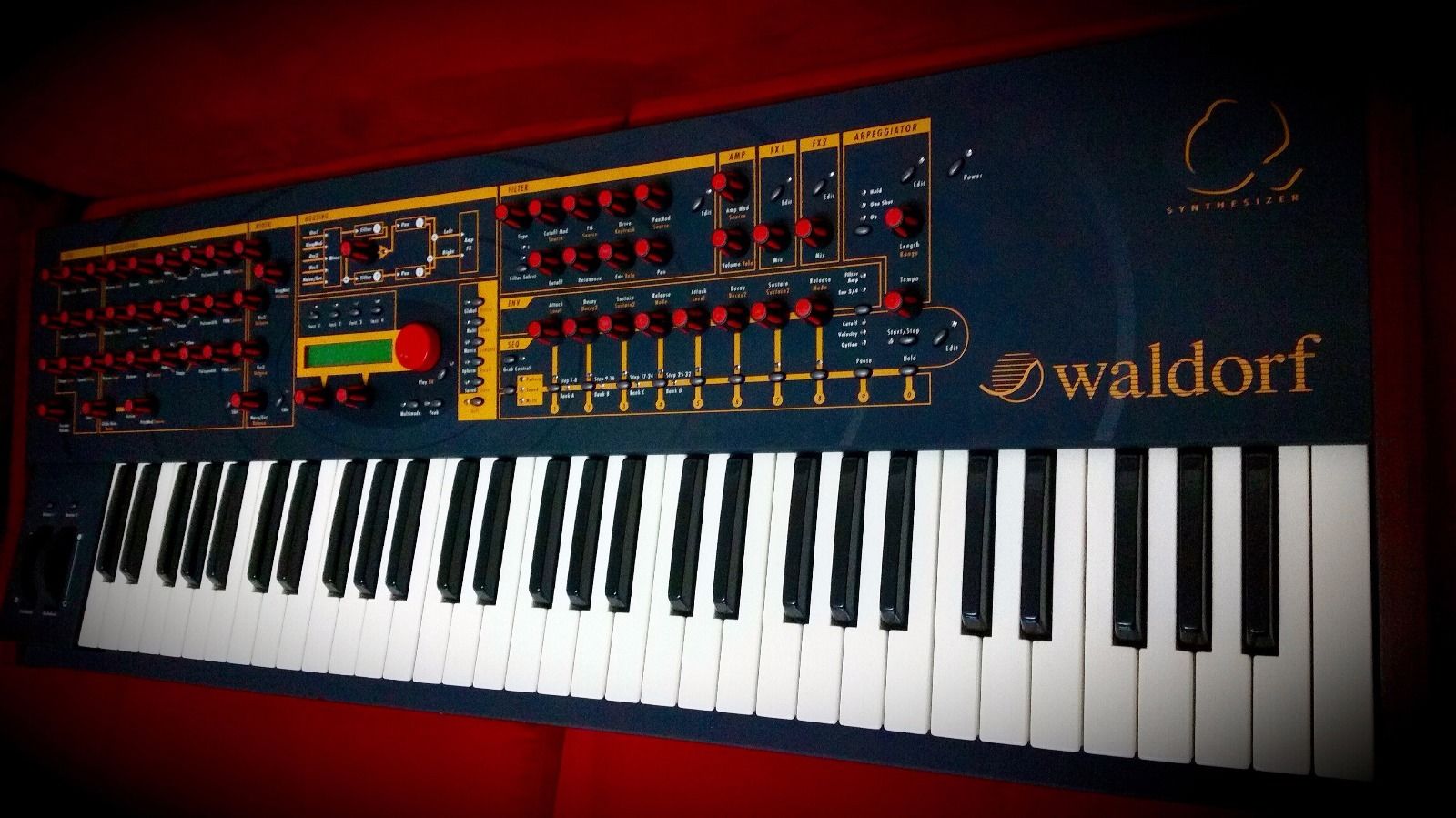 MATRIXSYNTH Waldorf Q Keyboard Synthesizer Nextel Blue with Custom Red