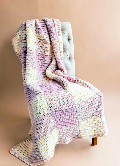 Gingham Throw Blanket Crochet pattern
