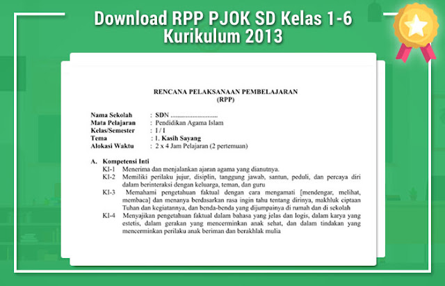 Download RPP PJOK SD Kelas 1-6 Kurikulum 2013