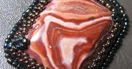 Squarecornered jasper bead embroidery tutorial  part one