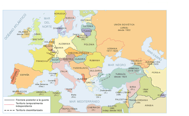 Hasta aquí procedimiento Siempre mapa antes de la 2 guerra mundial