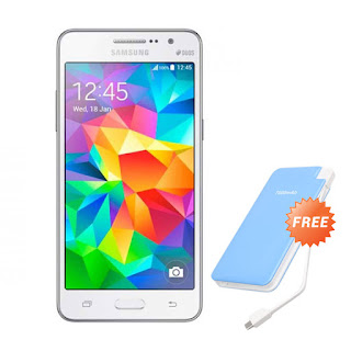 Samsung Galaxy Grand Prime VE G531 White Smartphone + Powerbank 7.800 mAh