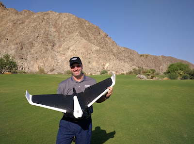 Rabbi Jason Miller with the Parrot Disco FPV Drone