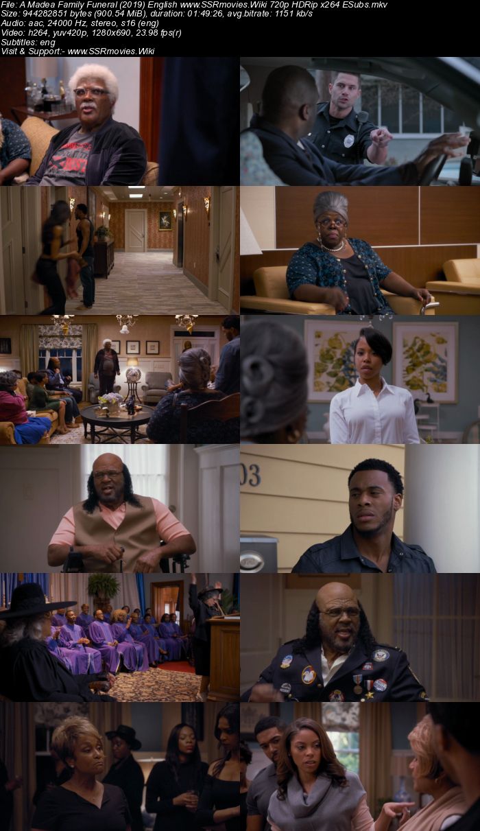 A Madea Family Funeral (2019) English 480p HDRip x264 300MB ESubs Movie Download