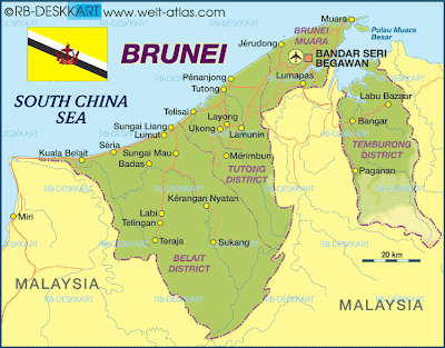 Brunei Map Regional Political