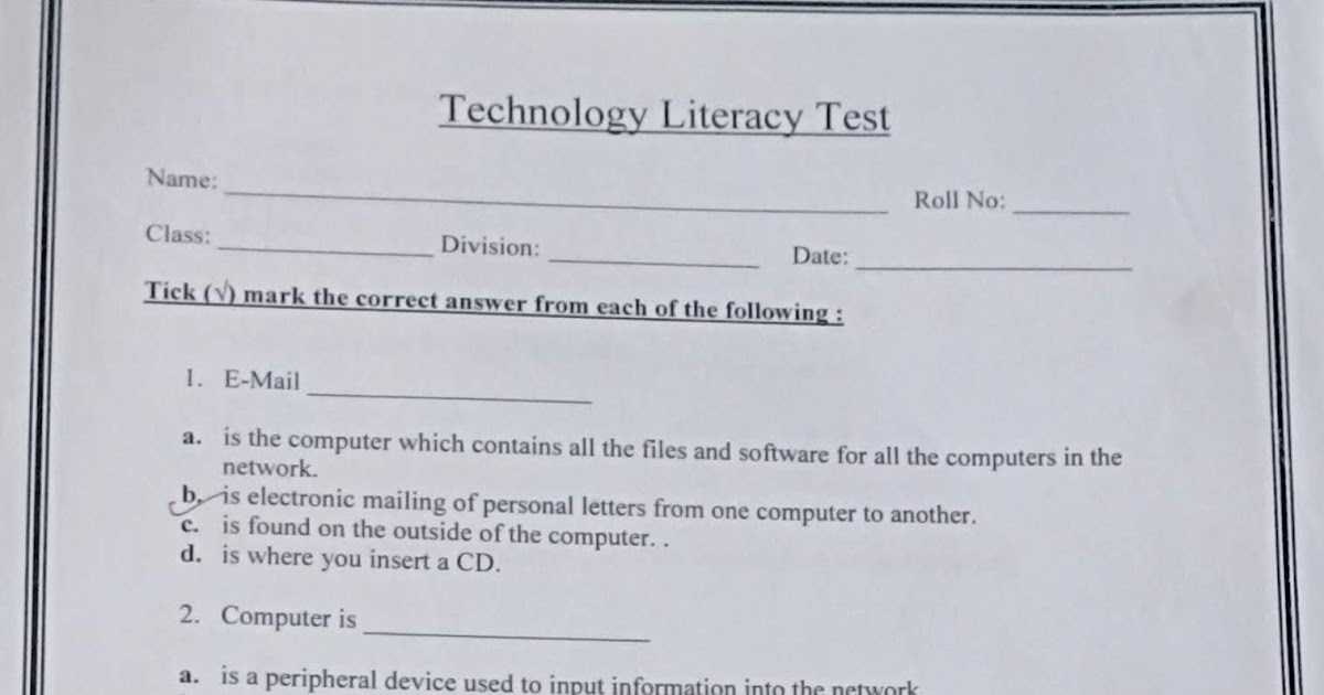 Technology Literacy Test