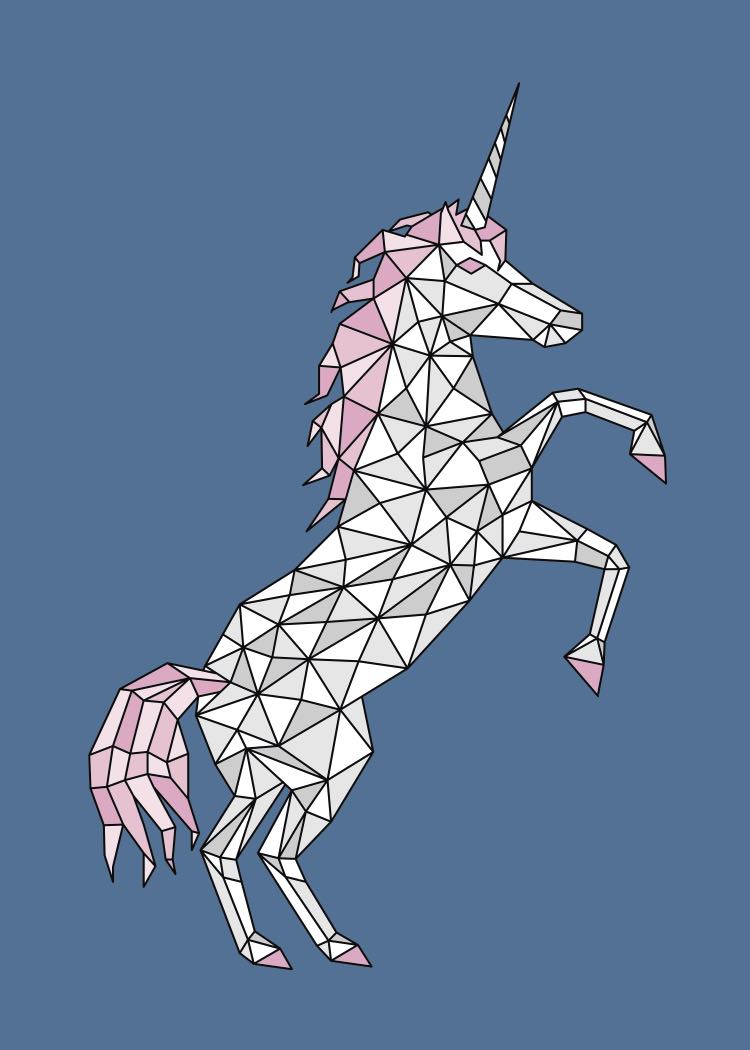mike joos art Geometric Unicorn