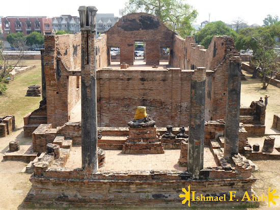 Ruins of Wat Ratchaburana in Ayutthaya Historical Park, Thailand
