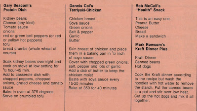 Recipes from 1980's Canadian figure skaters, including Gary Beacom and Dennis Coi