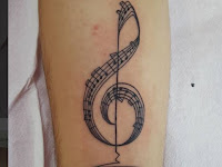 Male Music Symbol Tattoo On Neck