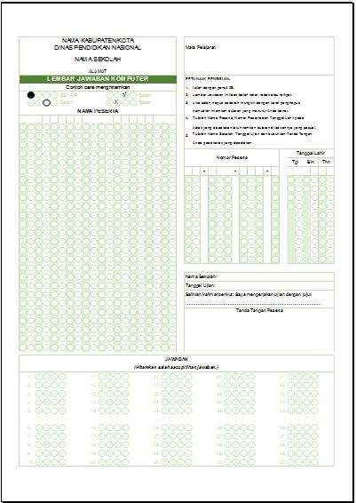 Download Contoh Lembar Jawaban Komputer Dalam Format Excel Download Contoh Lembar Jawaban Komputer Dalam Format Excel