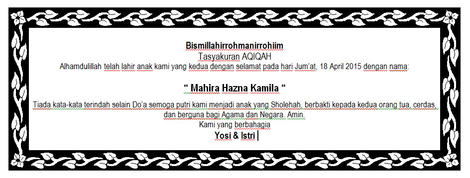 Contoh Kata Kata Aqiqah Materi Pelajaran 2