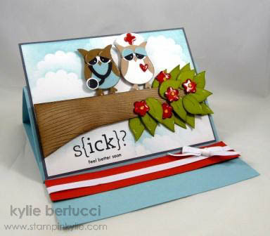 Get Well Soon Card - Punch Art Owls as a Doctor and Nurse