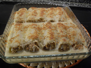 Gratinado de los canelones.