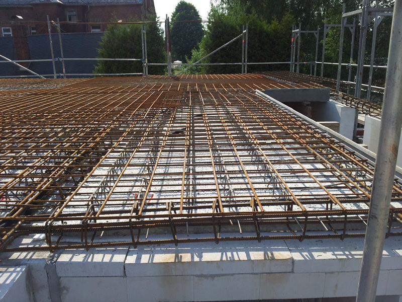 Bautagebuch - Familie Fiedler: Setzen der Bewehrung für Decke Erdgeschoss