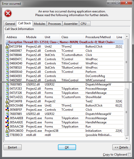 Working with exceptions in DLLs