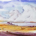 - Storm over The Desert - Watercolor -