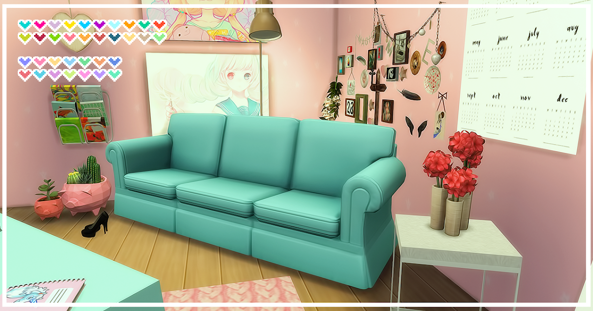 My Sims 4 Blog Hipster Hugger Sofa Recolors By Kittenstreet