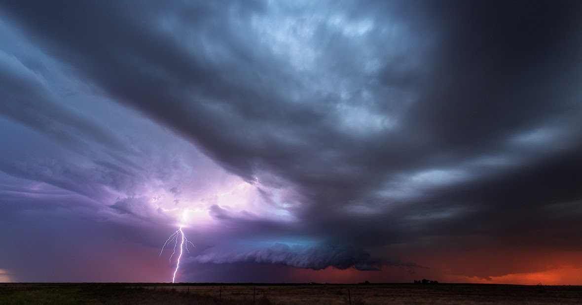 Supercell and Lightning over Texas