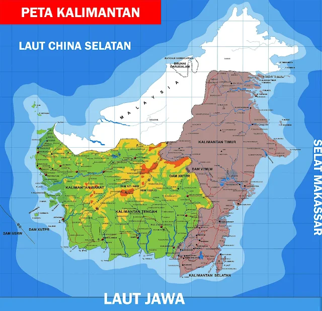 Gambar Peta Kalimantan Lengkap 5 Provinsi